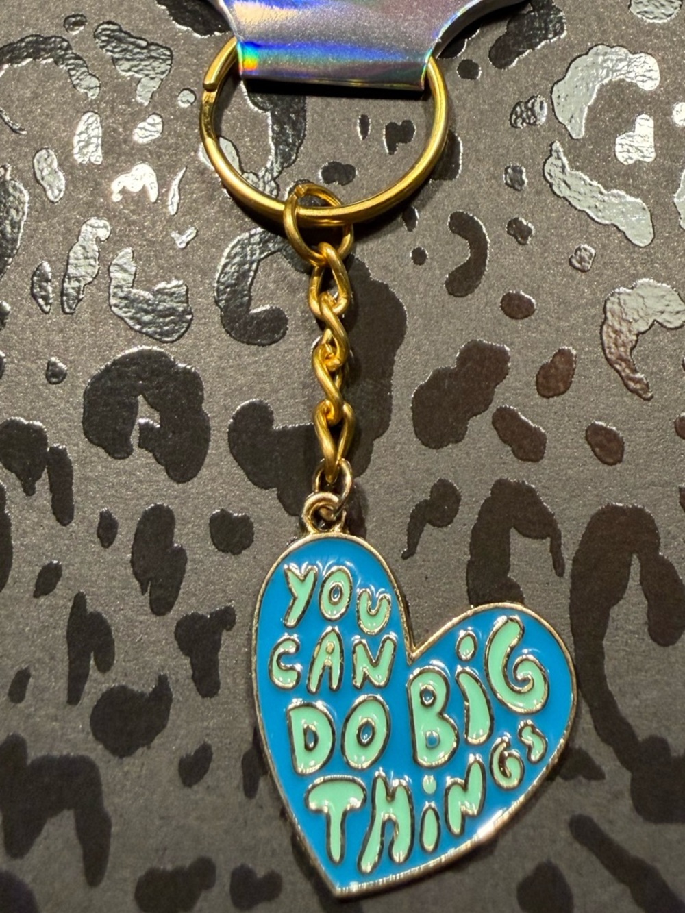Handmade You Can Do Big Things Keychain Inspirational Heart Charm Gift